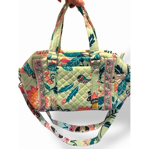 Vera Bradley Paisley Floral Pattern Purse Shoulder Bag Green Blue Boho Spring - Picture 15 of 15